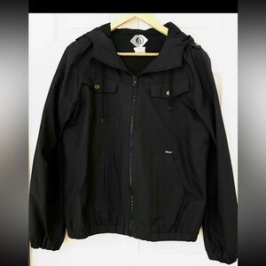 Volcom Black Jacket with Logo Detail